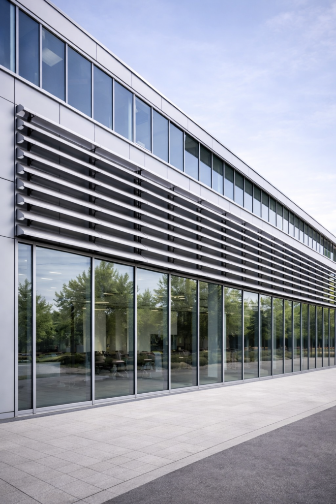 Lames brise soleil en aluminium haute performance pour façade-azuralu