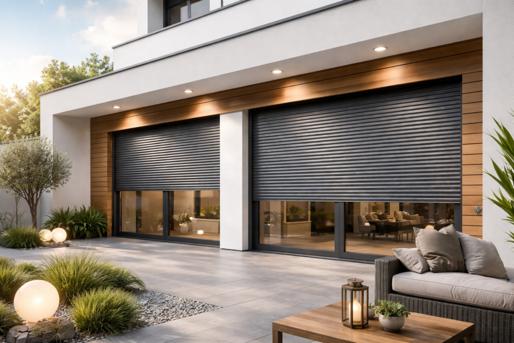 Portes en volets roulants moderne- azuralu