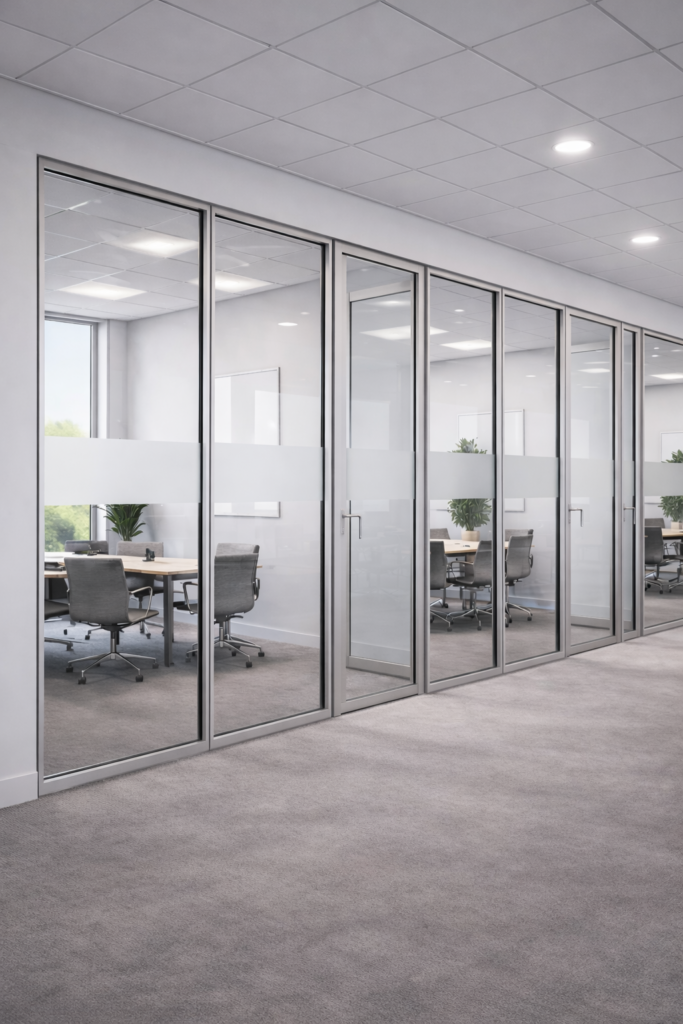 Cloisons en aluminium et verre pour bureau moderne-azuralu