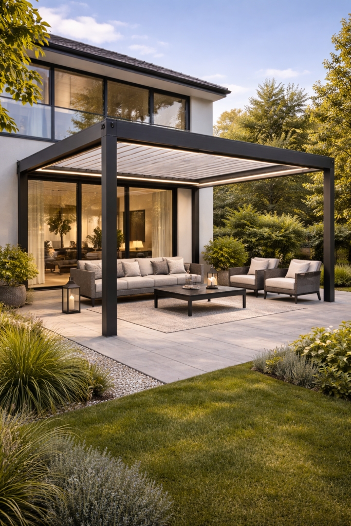 Pergola aluminium design pour jardin et villa-azuralu