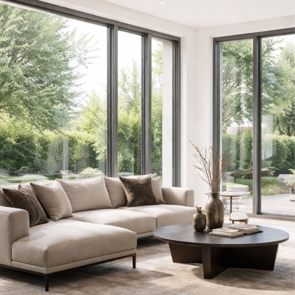 Baie vitrée coulissante en menuiserie aluminium à casablanca